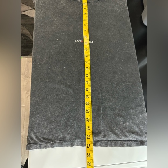 Saint Laurent Paris Men’s Destroyed Archive Logo T-Shirt Faded Wash Sz M - Picture 10 of 13